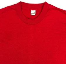NOS vtg 80s BLANK RED SCREEN STARS PAPER THIN T-Shirt MEDIUM/LARGE single stitch