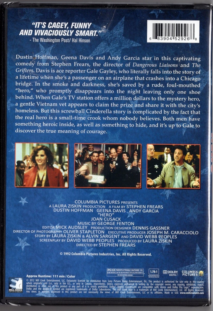 ＨＥＲＯ　ＤＶＤ－ＢＯＸ Hero (DVD, 1999 ) Dustin Hoffman , Geena Davis BRAND NEW