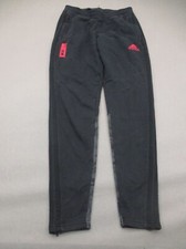 ADIDAS Size XS Womens Black Cotton Blend Pocket Zip Leg Jogger Track Pants 535