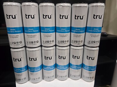 Tru drinks with Magnesium,Caffeine cherry berry flavored 12oz (Pack of 12)