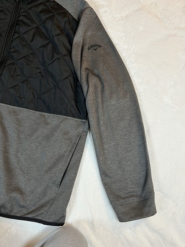 CALLAWAY Weather Series Jacket Full Zip Quilted Front Mens 2XL Black Grey - Picture 14 of 16