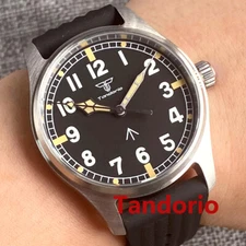 Tandorio 39mm Watch Case NH35 PT5000 Sapphire Glass Luminous 200M Rubber Strap