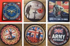 lest we forget bikers remember MILITARY VETERAN ARMY NAVY RAF SEW IRON ON PATCH