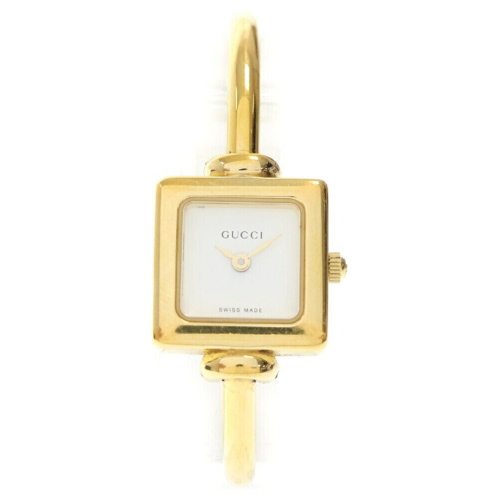 Gucci 1900L Quartz Ladies Bangle Watch Gold with White Dial Gucci 1900L Quartz Ladies Bangle Watch Gold with White Dial
