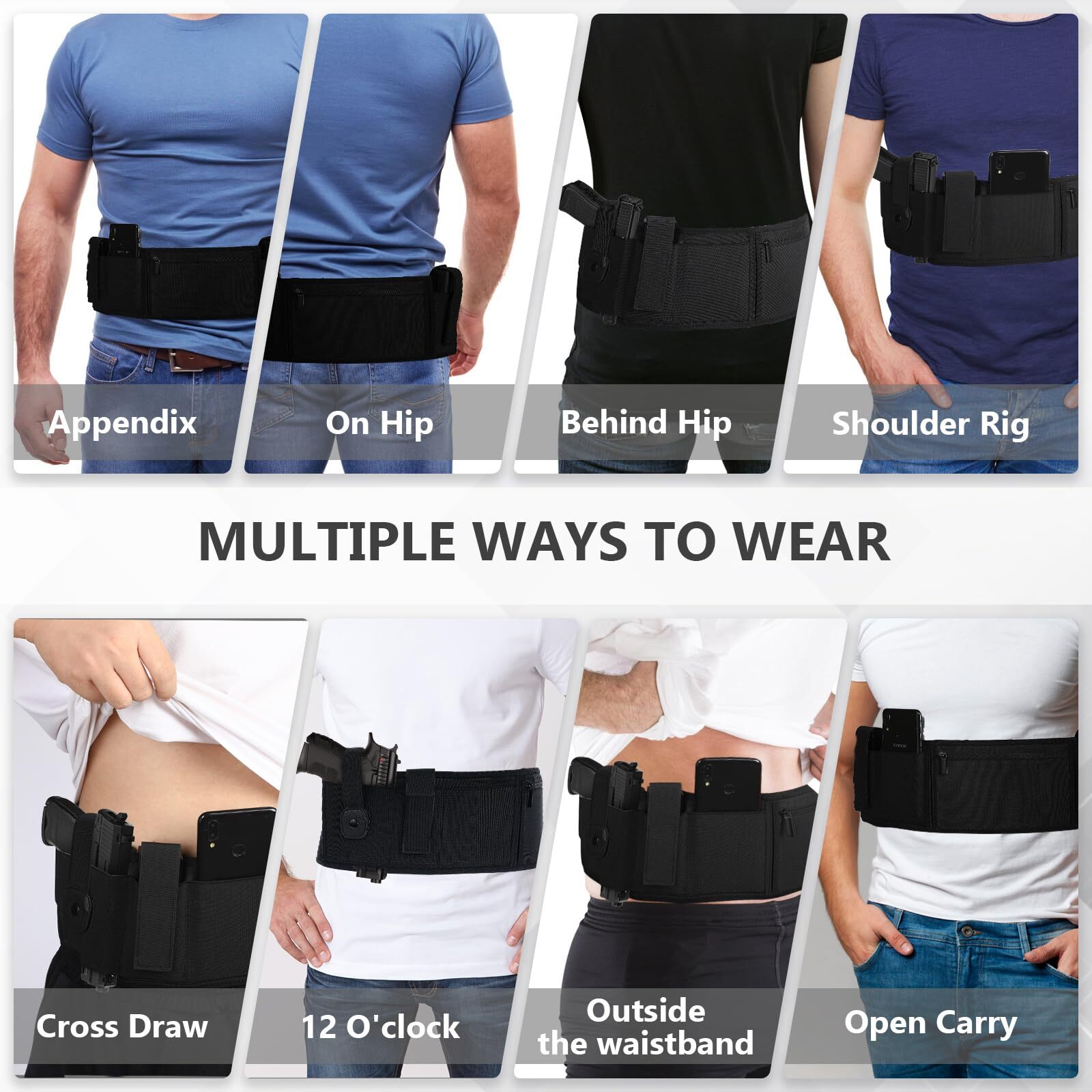 Belly Band Holster for Concealed Carry Pistol Belly Gun Holsters for Men Women