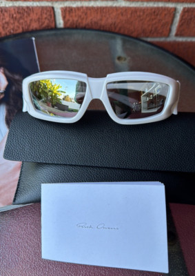 Rick Owens sunglasses cream/white temple silver lens NWT