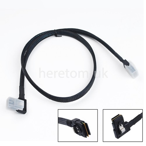 Internal Mini SAS(SFF-8087) 36Pin Right Angle Male to Male SFF-8087 Cable 80cm - Picture 4 of 8
