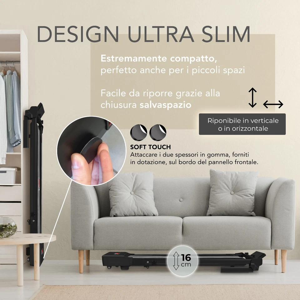 YM NEXT 1000 Tapis Roulant Elettrico Pieghevole, Salvaspazio, 12 programmi, Nero - Immagine 4 di 4