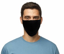 Protective BLACK Face Mask -100 Soft Cotton - With Tie Back - Machine Washable