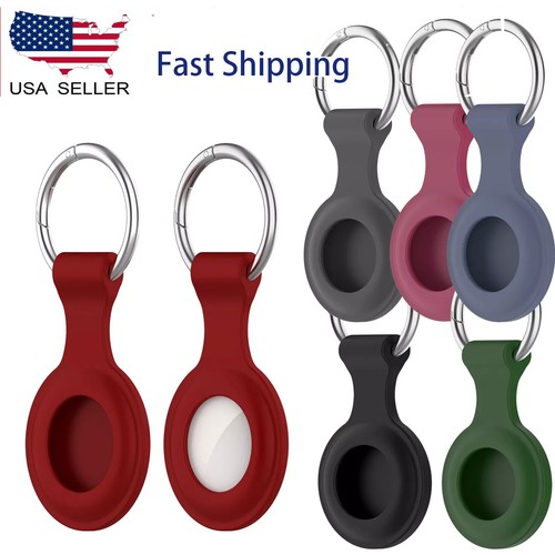 4 pack Silicone Holder for Apple AirTag Keyring Carry Case Keychain Air Tags - Picture 4 of 12
