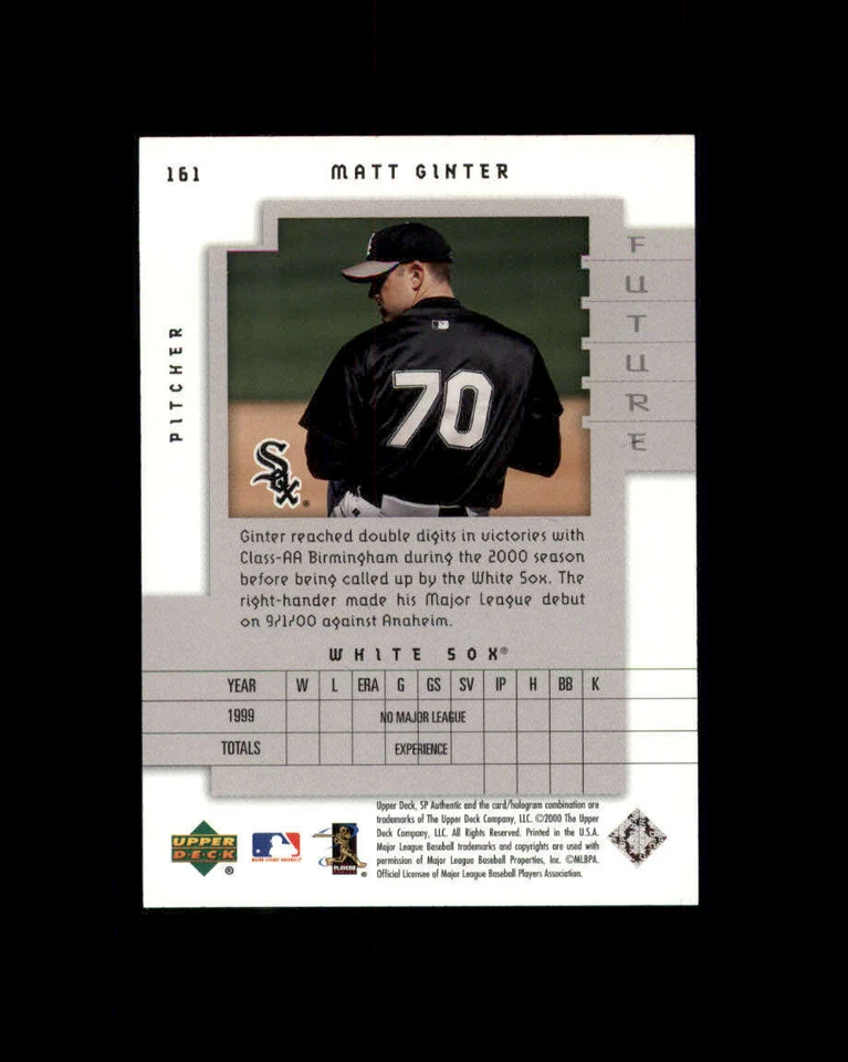 2000 SP Authentic #161 Matt Ginter FW RC 1700 (ref 165493) - Image 2 of 2