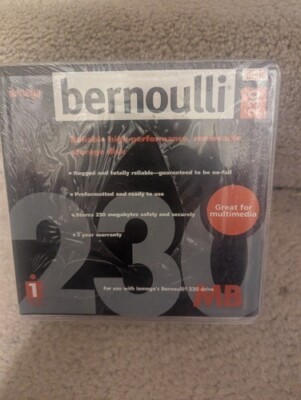 New Sealed 5 Pack Iomega Bernoulli 230MB Removable Disk Cartridges 