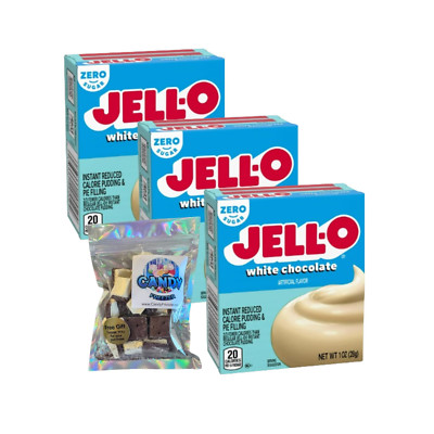 Jell-O Pudding 1oz Box(3-Pack) 1oz Ice Cream Bites (Zero Sugar White Chocolate)