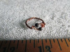 Handmade Copper Wire Wrapped Ring W/ Magnetic Beads Size 7 1/4