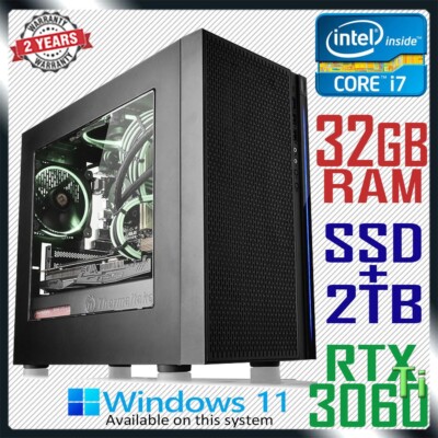 Intel Core i7 GeForce RTX 3060Ti Gaming PC Computer 32GB RAM