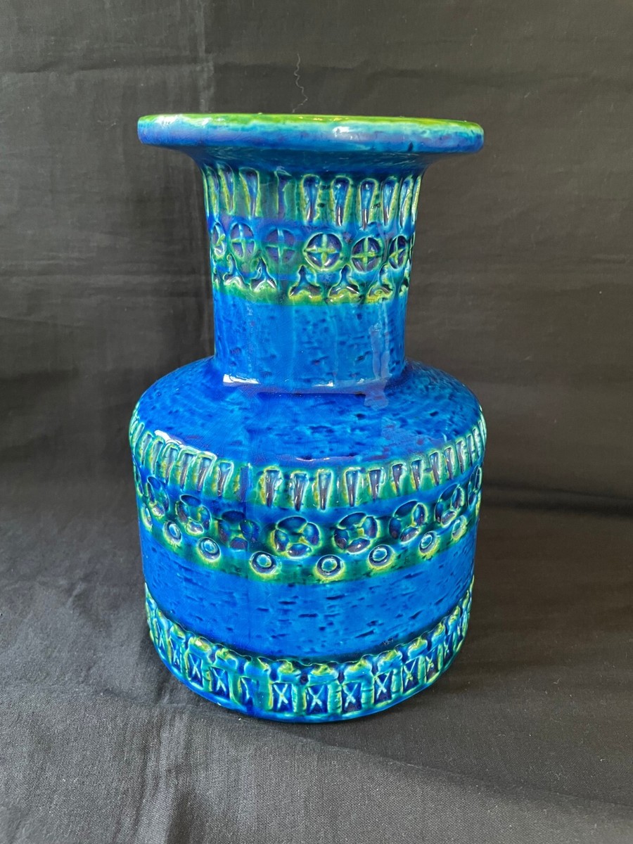 Vintage Bitossi Aldo Londi italy rare vase with green details