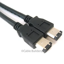 6FT FIREWIRE CABLE 6 PIN to 6 PIN IEEE1394 iLINK 6FT PC MAC DV 6P-6P 6-6 PINS