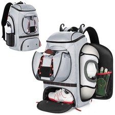 Grey Football Backpack - Sports Equipment Bag with External Ball Holder