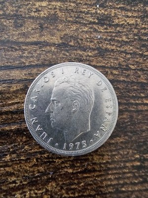 1975 Juan Carlos 5 Ptas Spanish Coin In Mint Condition