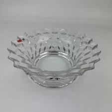 Fostoria American Glass Centerpiece Punch Bowl Base Stand 9.5” Cubist