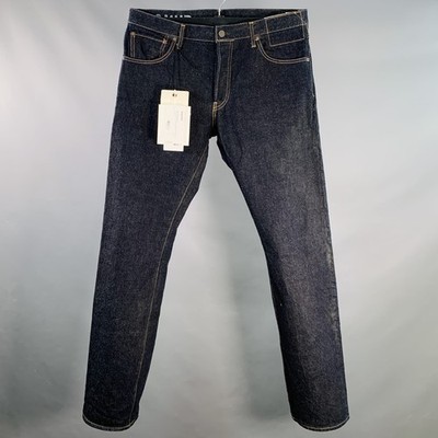 VISVIM Größe 36 Indigo Kontrast Stich Selvedge Überfärbt Denim Knopf Fly Jeans