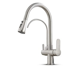 Filter Kitchen Faucet with Drinking Water Faucet, High Arc Pull Down 3-Way Ki...