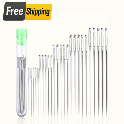 25Pcs Needles Set Assorted 5 Sizes Large Eye Embroidery Hand Sewing Quilting US