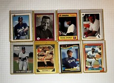 Frank Thomas Card Lot 8 Including Topps Rookie, Leaf, Bowman, Upper Deck, Studio