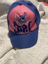 Just Chill Stitch Girls Pink And Blue One Size With Adjustable Strap Baseballcap