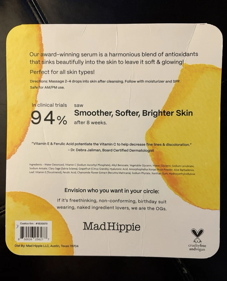 Suero de vitamina C Mad Hippie raíz de konjac, ácido ferúlico e hialurónico 2 x 1,02 fl oz Foto 2 de 2