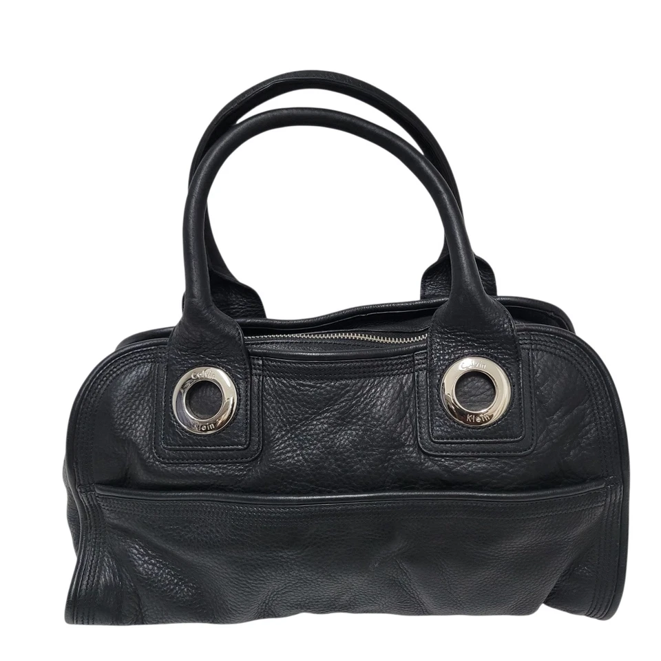 Calvin Klein Women's Satchel Leather Black Bag Double Handles Pebbled  - Image 4 of 4