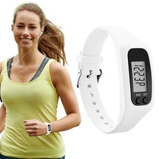 LED Pedometer Bracelet Step Counter Watch 12/24H Time Display~Outdoor Sports Kid