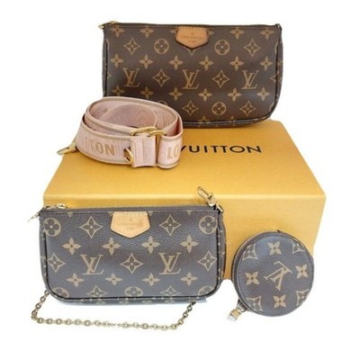 Louis Vuitton LV M44840 Pink Monogram Canvas Multi Pochette 140029016