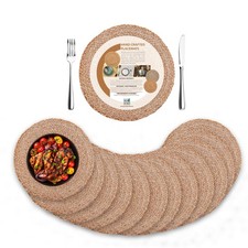Jute Round Woven Placemats Set of 12, Natural 13 Inch Boho Farmhouse Rustic H...