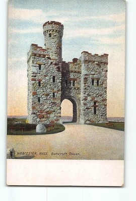 Old Vintage Postcard Worcester MA Bancroft Tower