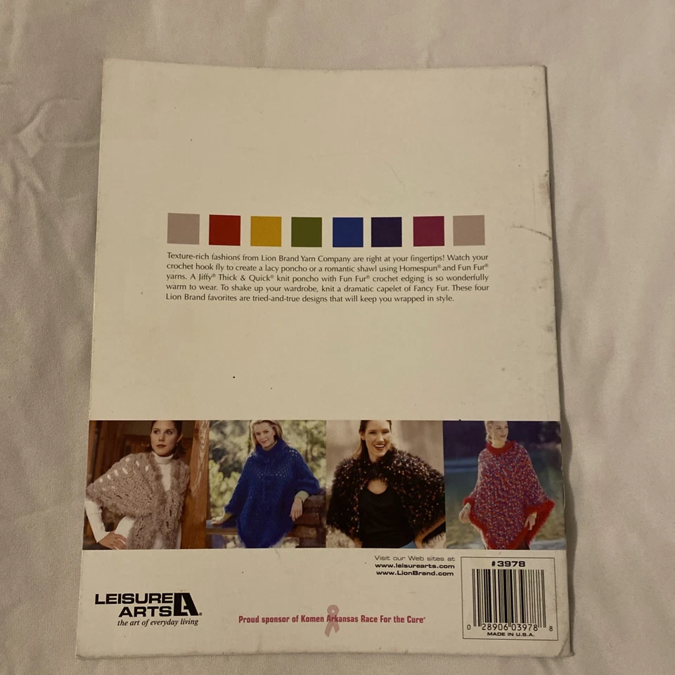 Knit & Crochet Fashion Ponchos Leisure Arts 2004 16 Pages 4 Designs - Image 2 of 2