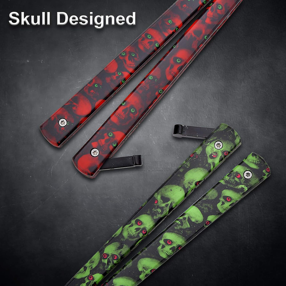 Practice Butterfly Knife Trainer, 2 Pack Steel Folding Comb