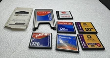 Lot of 8 ASSORTED MIXED PCMCIA COMPACTFLASH MEMORY CARDS For Scrap Gold