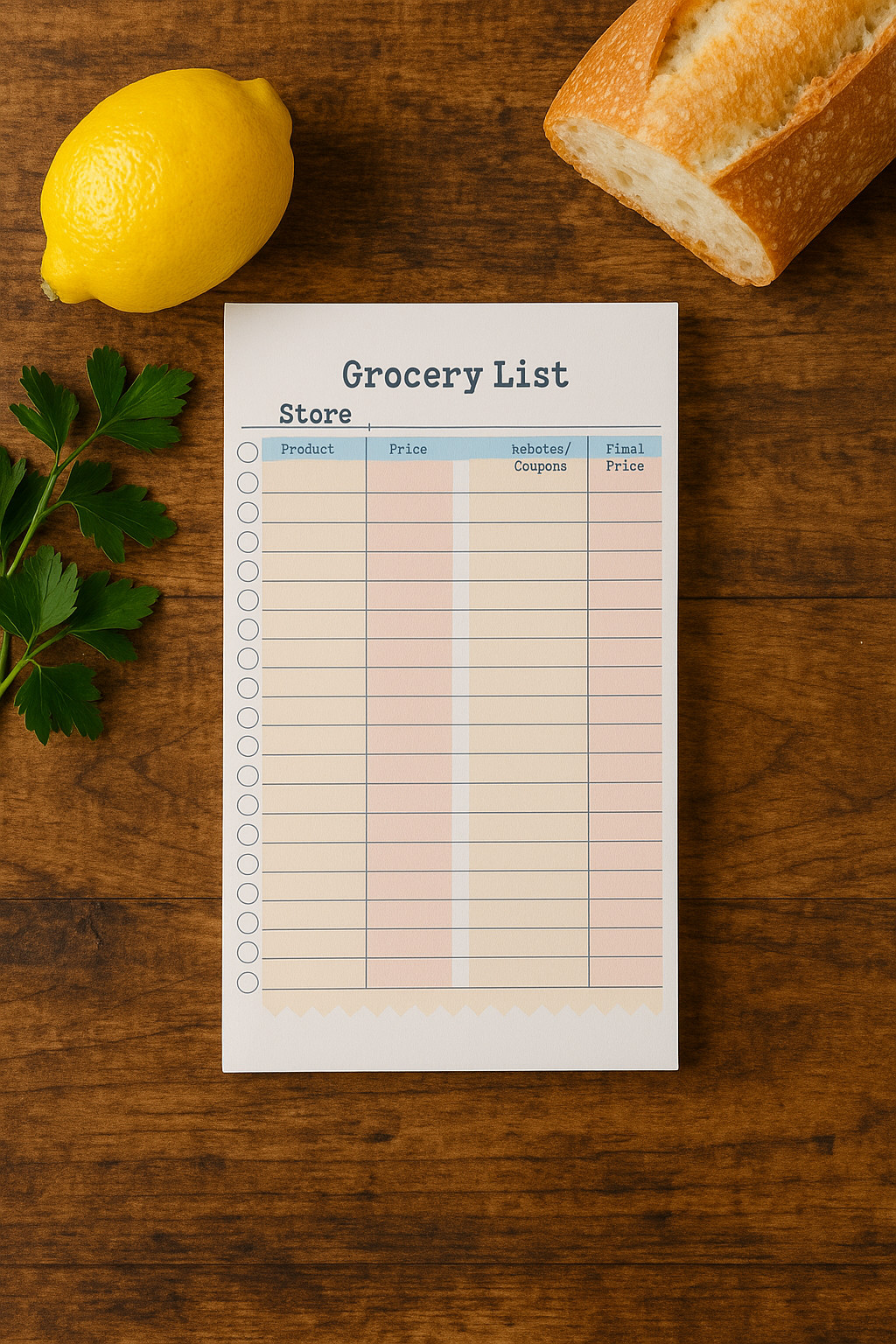 Grocery List Notepad 5x8.5 • 100 Sheets • Price & Coupon Tracker • Tear-Off Shop