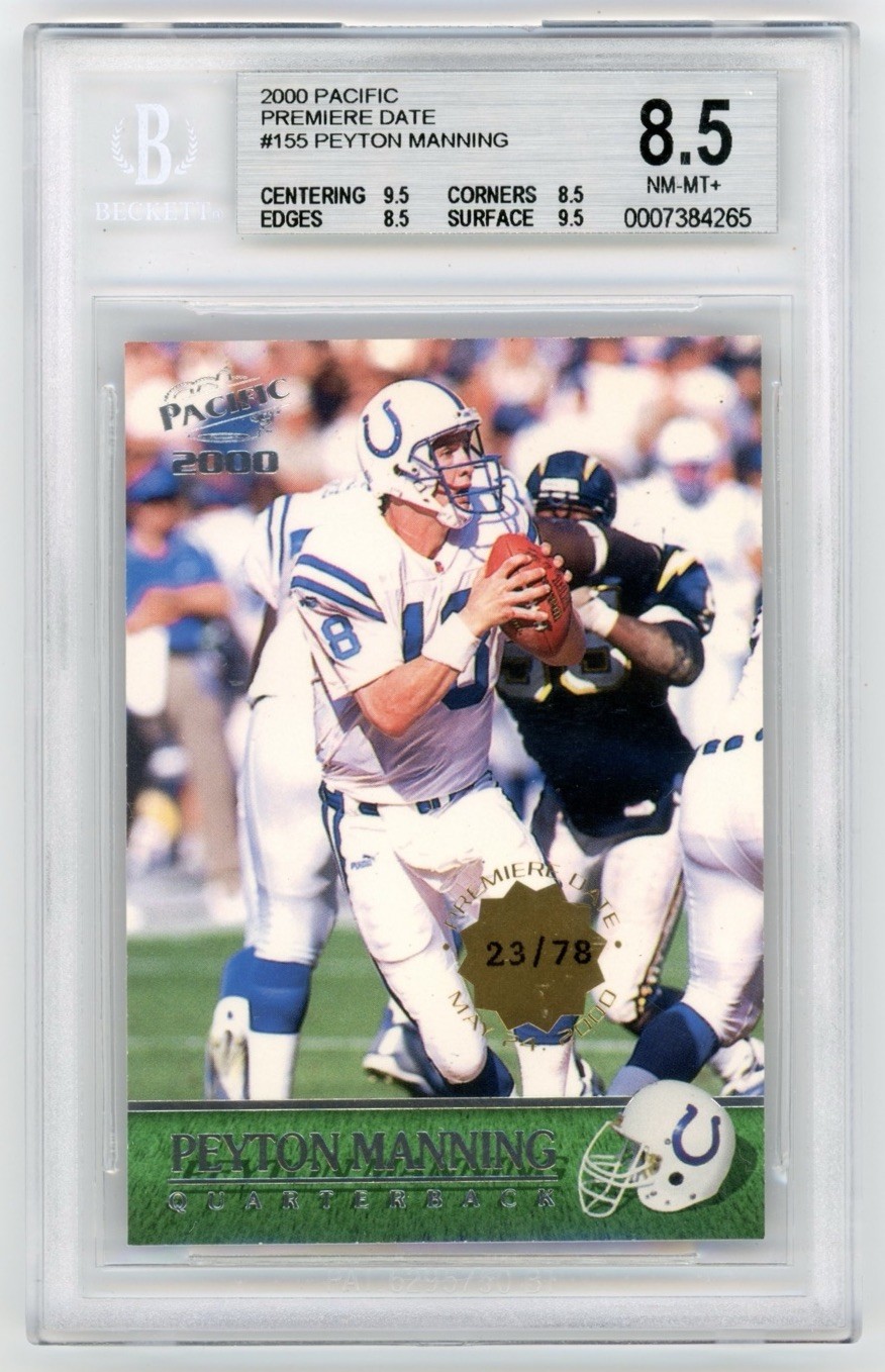 2000 Pacific #155 Peyton Manning Premiere Date SP /78 BGS 8.5 Colts HOF