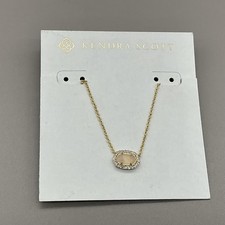 Kendra Scott Necklace Gold Tone Champagne Ova...