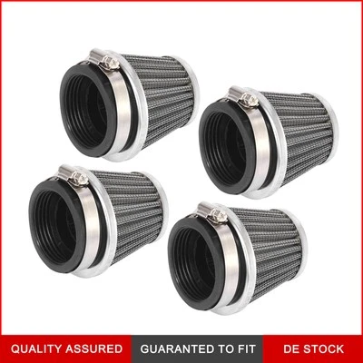 4stücke Universal 50mm Motorrad Luftfilter Reiniger Runde Kegel Ersetzen Schwarz