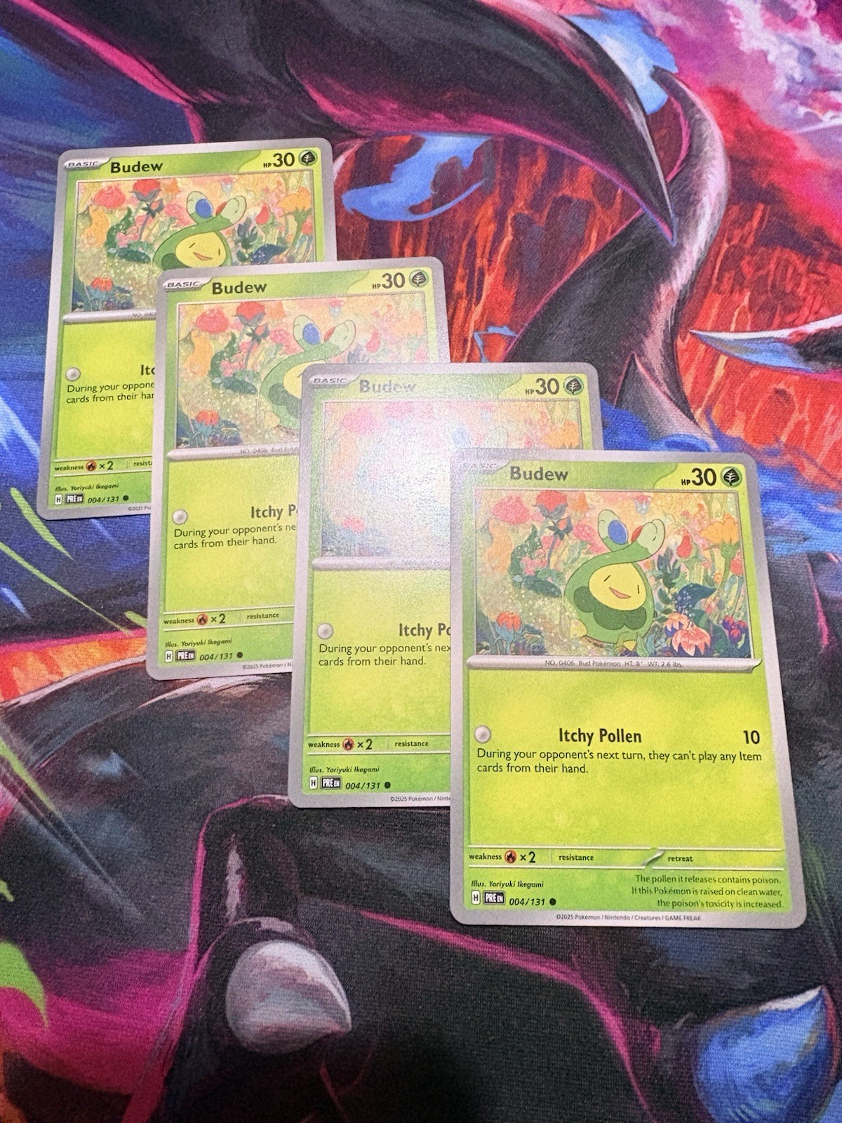 4x Budew 004/131 x4 - Prismatic Evolutions - Pokemon TCG - Common - Playset