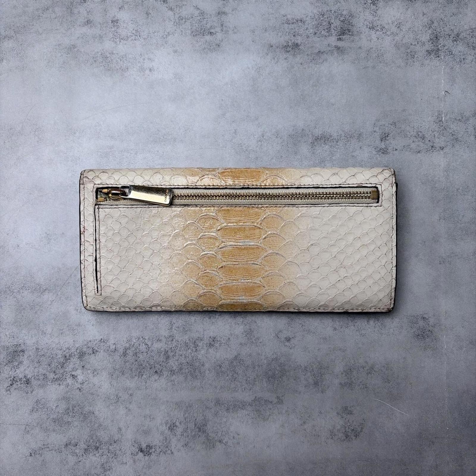 Y2K Coach Python Embossed Leather Continental Cre… - image 3
