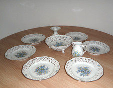 Schumann Arzberg Vergissmeinnicht Kaffeeset 9tlg 6x Durchbruchteller Schale Top