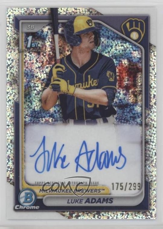 2024 Bowman Chrome Prospect Speckle Refractor /299 Luke Adams #CPA-LA Auto 1e56