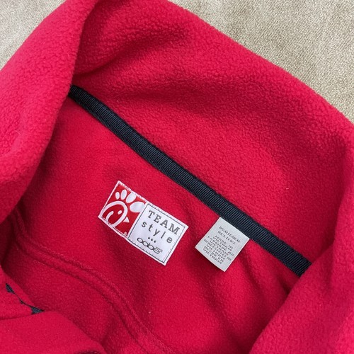 Chik Fil A Jacket Fleece Sweater Red Restaurant Employee Full Zip Unisex Sz L - Picture 7 of 10