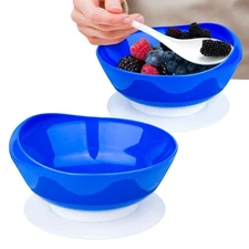 2Pack Spill Proof Scoop Bowl with Non-Skid Suction Base Adaptive Self-Feeding...