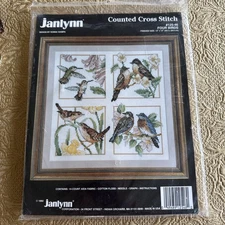 1992 Janlynn Counted Cross Stitch Kit FOUR BIRDS #125-46 Donna Giampa Design