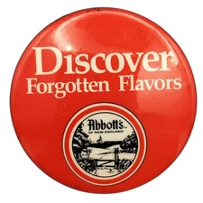 Discover Forgotten Flavors Abbott's Of New England Vintage Pin Button Pinback